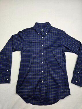Ralph Lauren Mens Blue Yellow Plaid Button-Up Shirt Long Sleeve Small Old Money